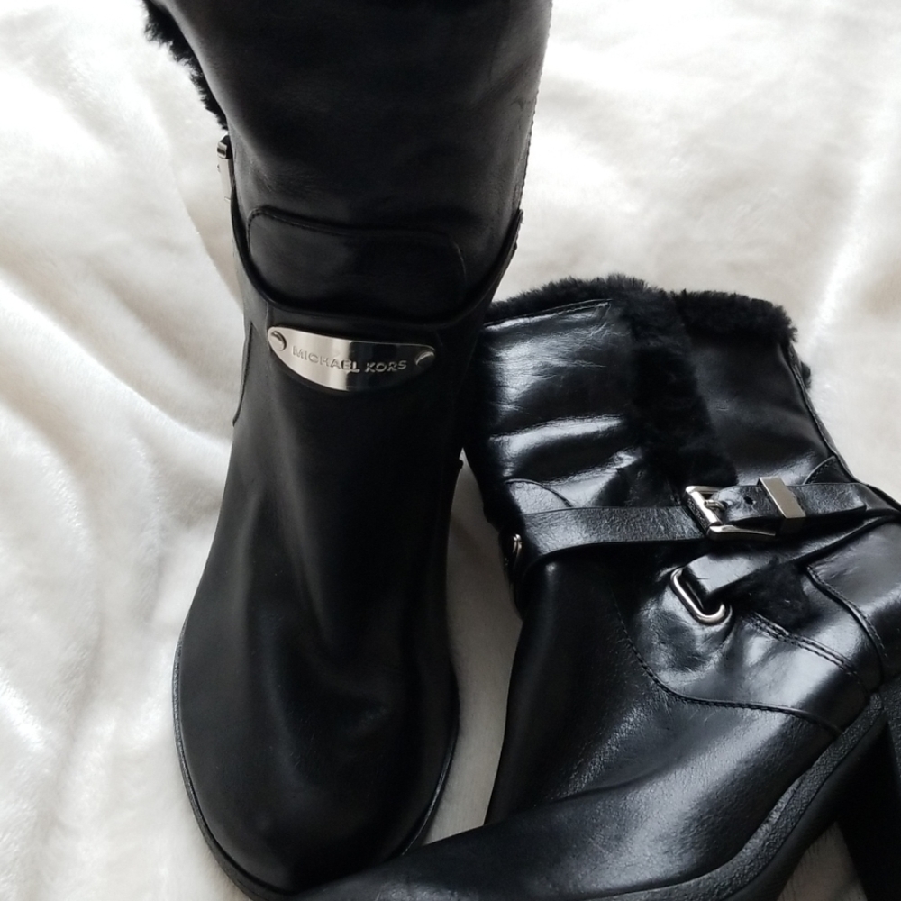 Michael Kors black leather boots